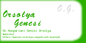 orsolya gencsi business card